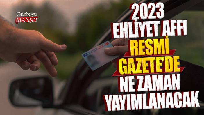 2023 Ehliyet affı Resmi Gazete’de ne zaman yayımlanacak?
