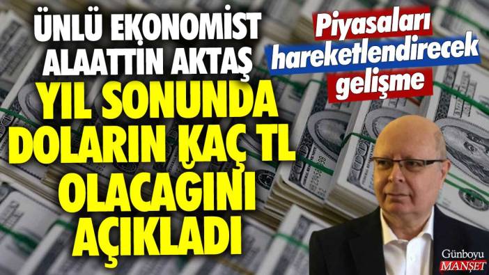 Piyasaları hareketlendirecek gelişme: Ünlü ekonomist Alaattin Aktaş yıl sonunda doların kaç tl olacağını açıkladı!