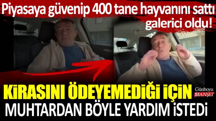 Piyasaya güvenip 400 tane hayvanını sattı galerici oldu! Kirasını ödeyemediği için muhtardan böyle yardım istedi