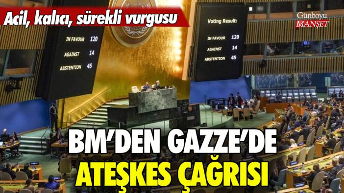 BM'de Gazze için insani ateşkes çağrısı kabul edildi