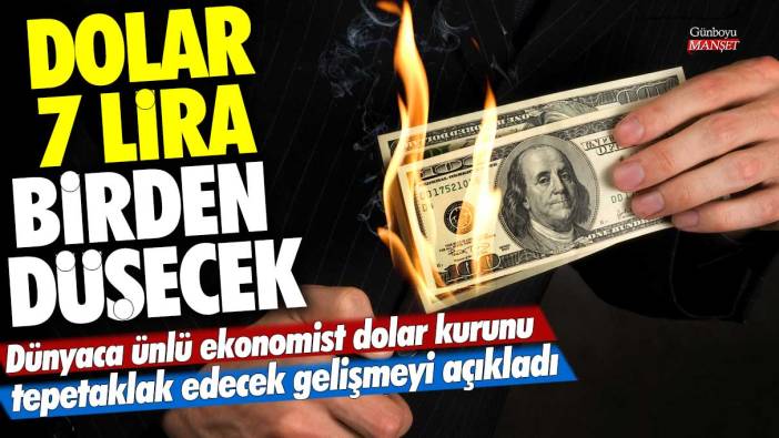 Dolar 7 lira birden düşecek! Dünyaca ünlü ekonomist dolar kurunu tepetaklak edecek gelişmeyi açıkladı