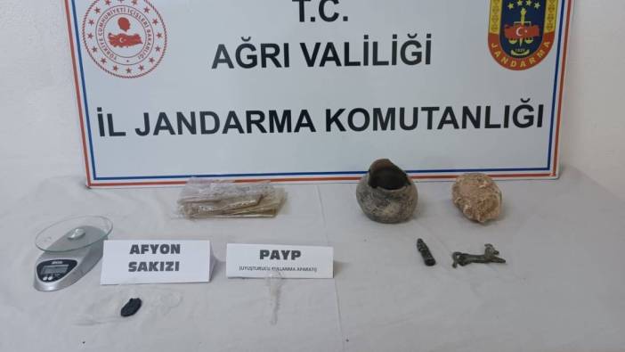 Ağrı’da tarihi eser ve uyuşturucu operasyonu