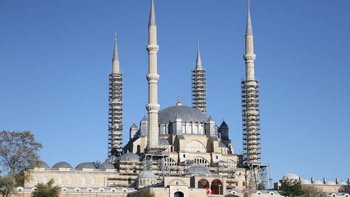 Selimiye Camisi'nde restorasyon çalışmaları sürüyor