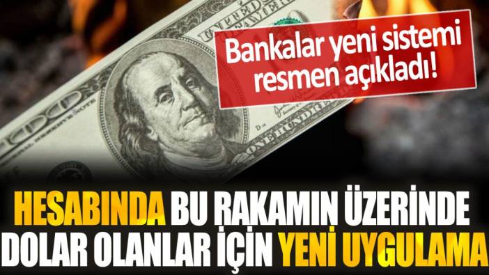 Hesabında bu rakamın üzerinde dolar olanlar dikkat! Bankalar yeni uygulamayı resmen açıkladı