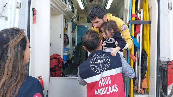 2 yaşındaki kız çocuğunun yardımına ambulans helikopter yetişti