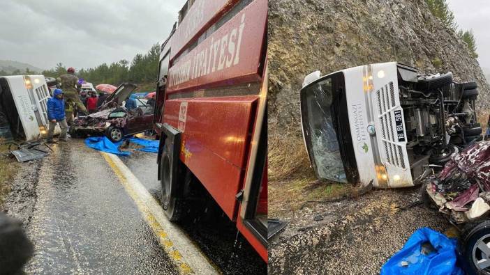 Bursa’da taziye yakınlarını taşıyan otobüs otomobille çarpıştı: Ölü ve yaralı var