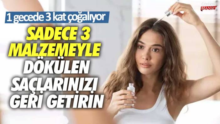 Sadece 3 malzemeyle dökülen saçlarınızı geri getirin! 1 gecede 3 kat çoğalıyor