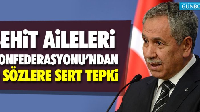 Şehit Aileleri Konfederasyonu'ndan Arınç'a sert tepki