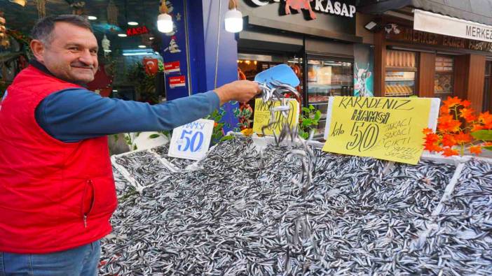 Hamsinin fiyatı 50 liraya düştü, tezgahlar şenlendi