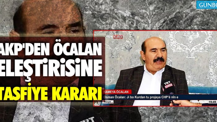 AKP'den Öcalan eleştirisine tasfiye kararı