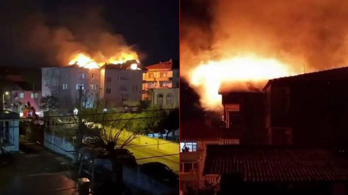 Sakarya’da çatı alevlere teslim oldu, o anlar kamerada