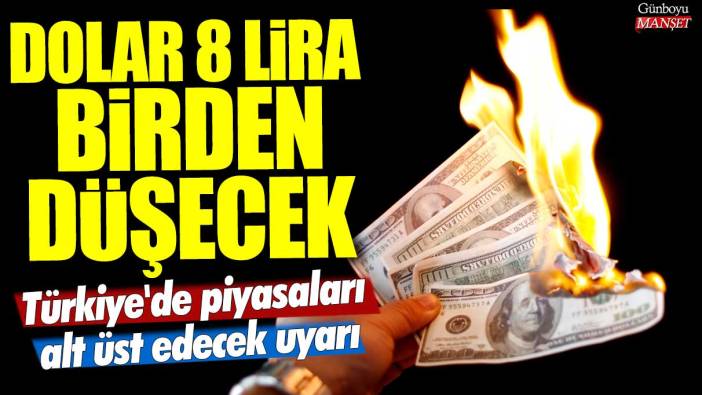 Dolar 8 lira birden düşecek! Türkiye'de piyasaları alt üst edecek uyarı! Daha önce benzeri yaşanmadı