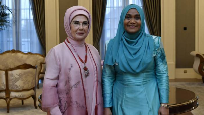 Emine Erdoğan, Maldivler Cumhurbaşkanı Muizzu'nun eşi Sajidha Mohamed ile görüştü