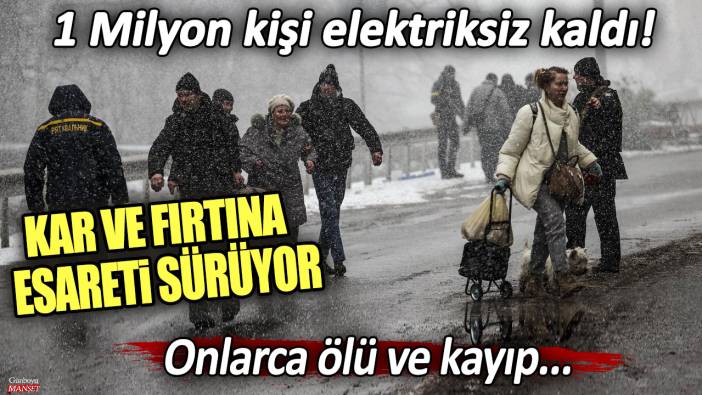 Ukrayna'da kar ve fırtına esareti sürüyor! Onlarca ölü ve kayıp... 1 Milyon kişi elektriksiz kaldı!