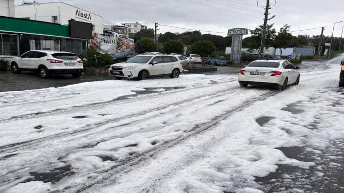 Bodrum’da yol aniden köpürdü