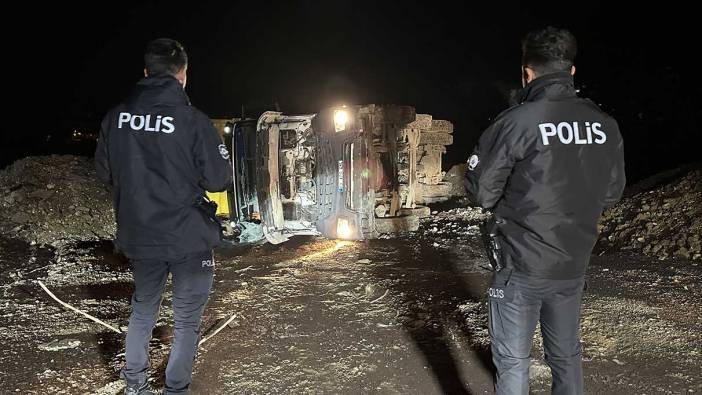 Adıyaman'da devrilen kamyonun sürücüsü öldü