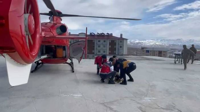 Helikopter ambulans böbrek hastası için havalandı