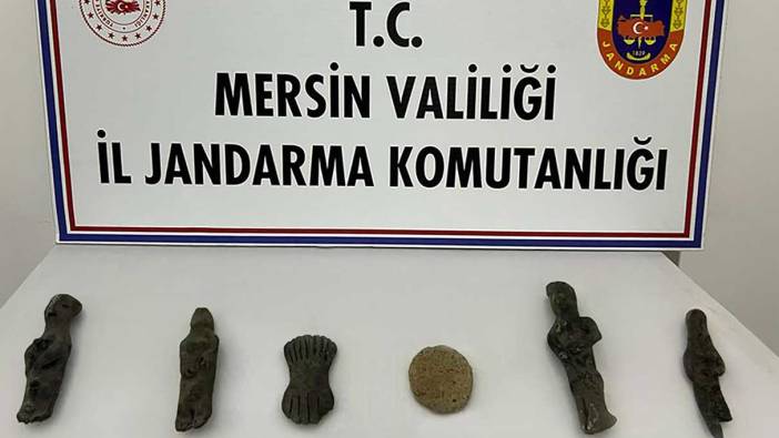 Mersin'de tarihi eser niteliğinde 6 obje ele geçirildi