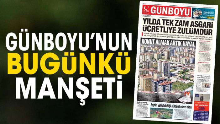 Günboyu Gazetesi'nin bugünkü manşeti