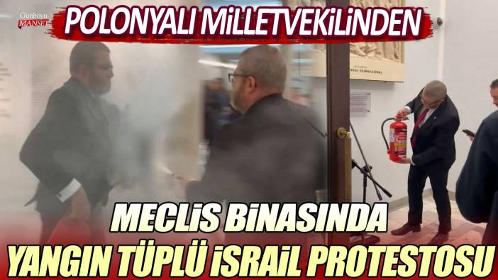 Polonyalı milletvekilinden Yahudi bayramını temsil eden mumlara yangın tüplü müdahale!