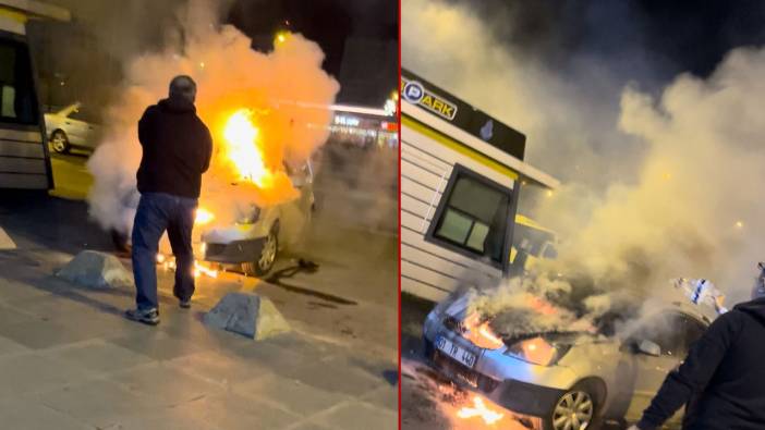 İstanbul'da park halindeki otomobil alev topuna döndü