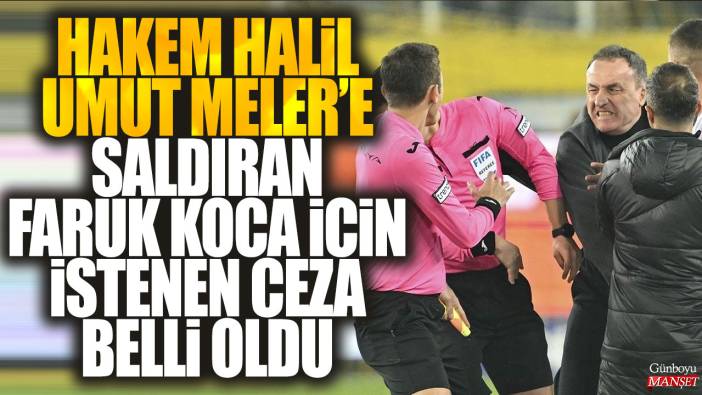 Hakem Halil Umut Meler'e saldıran Faruk Koca için istenen ceza belli oldu