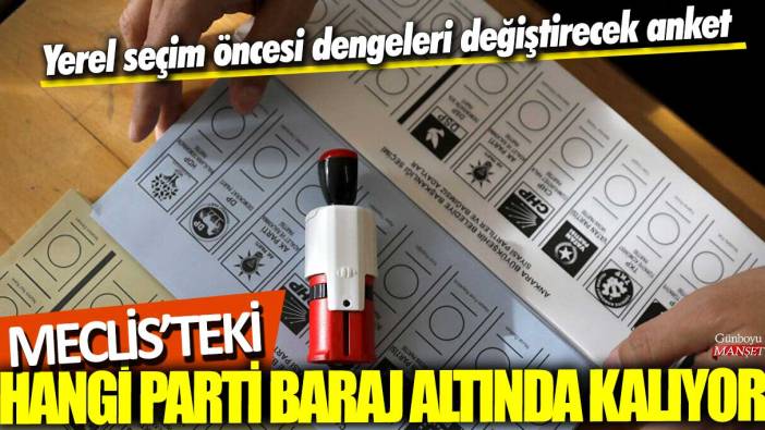 Yerel seçim öncesi dengeleri değiştirecek anket! Meclis'teki hangi parti baraj altında kalıyor