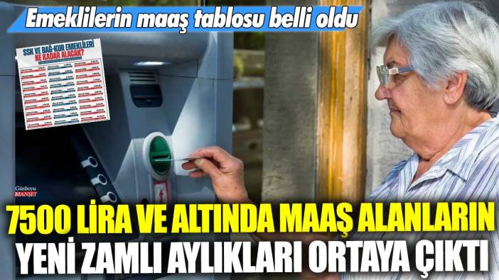 7500 lira ve altında maaş alanların yeni zamlı aylıkları ortaya çıktı! 2024'te SSK ve Bağ-Kur emeklilerin zamlı maaş tablosu belli oldu