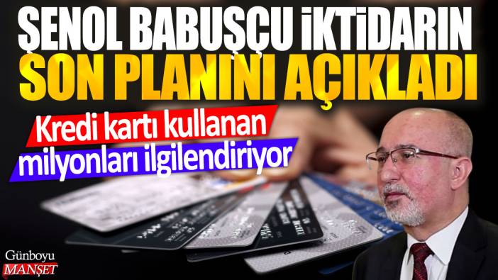 Şenol Babuşçu iktidarın son planını açıkladı: Kredi kartı kullanan milyonları ilgilendiriyor