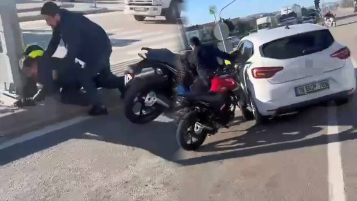 Motosiklet sürücüsünü kaskla darp eden şahıs hakkında flaş gelişme