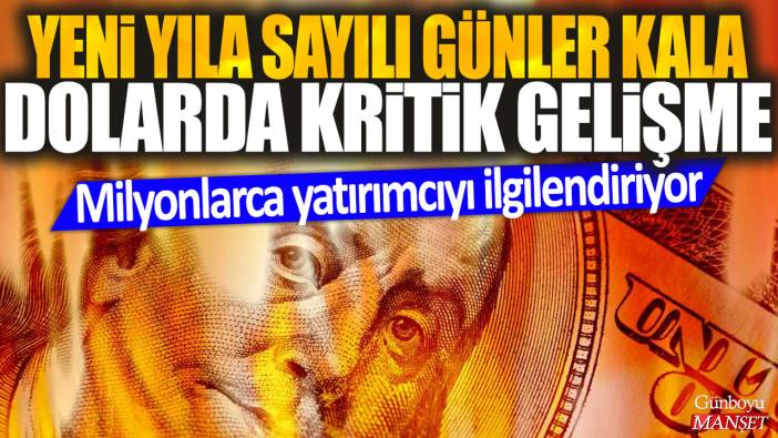 Yeni yıla sayılı günler kala dolarda kritik gelişme: Milyonlarca kişiyi ilgilendiriyor