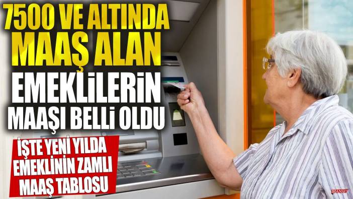 7500 ve altında maaş alan SSK, Bağ-Kurluların maaş listesi belli oldu! İşte yeni yılda emeklinin zamlı maaş tablosu