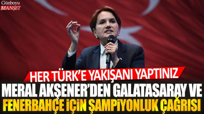 Meral Akşener'den Galatasaray ve Fenerbahçe için şampiyonluk çağrısı: Her Türk'e yakışanı yaptınız