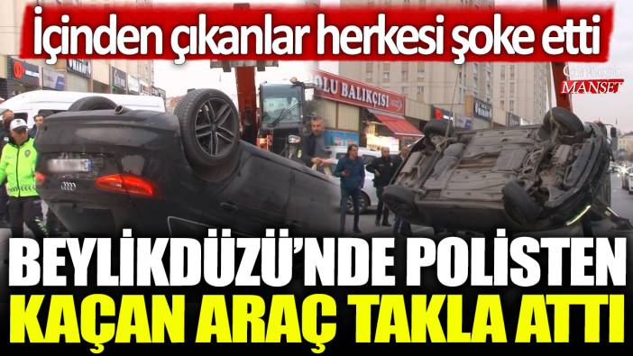 Beylikdüzü'nde polisten kaçan araç takla attı: İçinden çıkanlar herkesi şoke etti