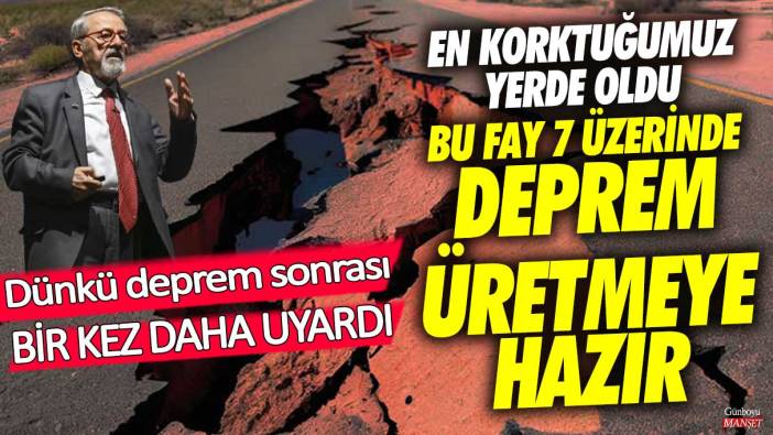 Naci Görür dünkü deprem sonrası bir kez daha uyardı! Bu fay 7 üzerinde deprem üretmeye hazır