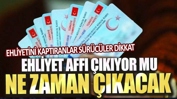 Ehliyetini kaptıranlar sürücüler dikkat! Ehliyet affı çıkıyor mu, ne zaman çıkacak?