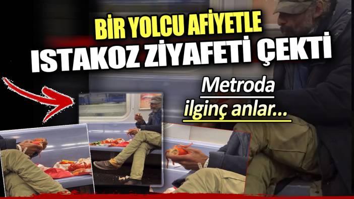 Metroda şaşırtıcı anlar... Bir yolcu, afiyetle ıstakoz ziyafeti çekti