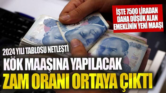 Kök maaşına yapılacak zam oranı ortaya çıktı! 2024 yılı tablosu netleşti! İşte 7500 liradan daha düşük alan emeklinin yeni maaşı...