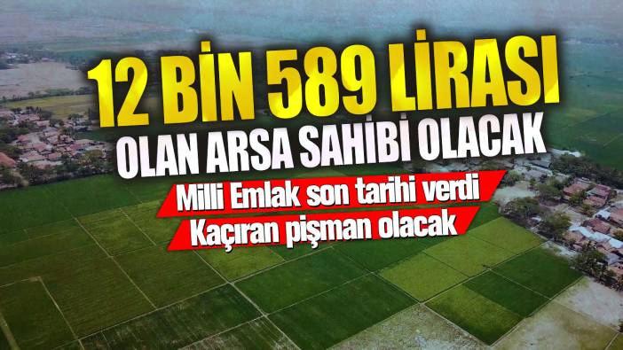 12 bin 589 lirası olan arsa sahibi olacak! Milli Emlak son tarihi verdi…Kaçıran pişman olacak