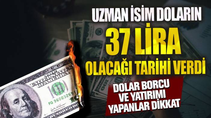 Uzman isim doların 37 lira olacağı tarihi verdi! Dolar borcu ve yatırımı yapanlar dikkat