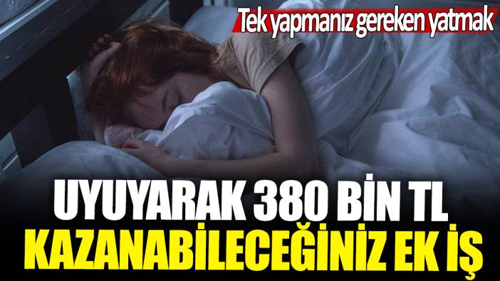 Tek yapmanız gereken yatmak: Uyuyarak 380 bin TL kazanabileceğiniz ek iş fırsatı