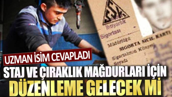 Staj ve çıraklık mağdurları için düzenleme gelecek mi? Uzman isim cevapladı