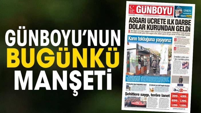 Günboyu Gazetesi'nin bugünkü manşeti