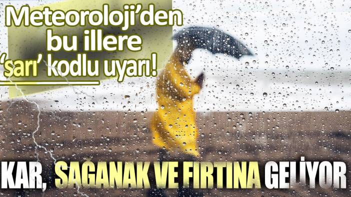 Meteoroloji'den 13 ile sarı kodlu alarm: Kar, sağanak ve fırtına geliyor....