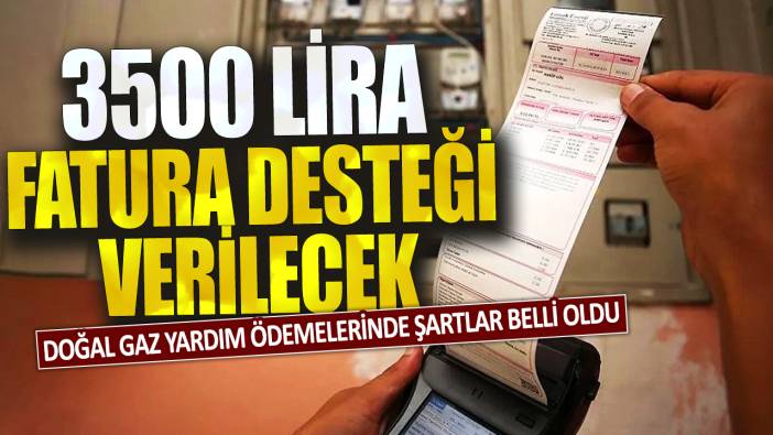 Doğal gaz yardım ödemelerinde şartlar belli oldu: 3500 lira fatura desteği verilecek