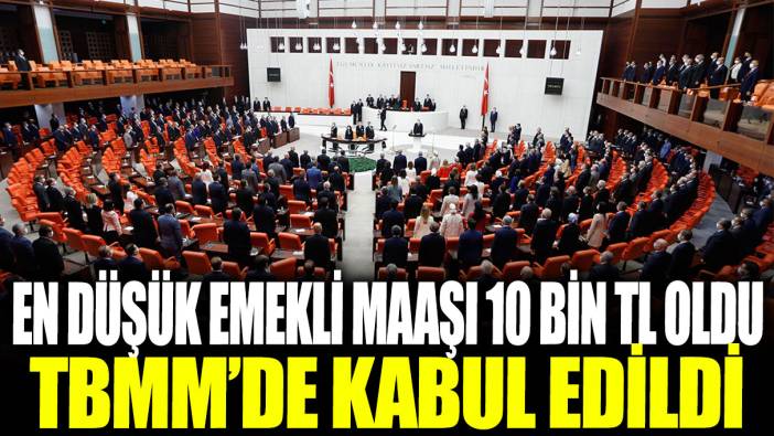 TBMM'de kabul edildi! En düşük emekli maaşı 10 bin TL oldu