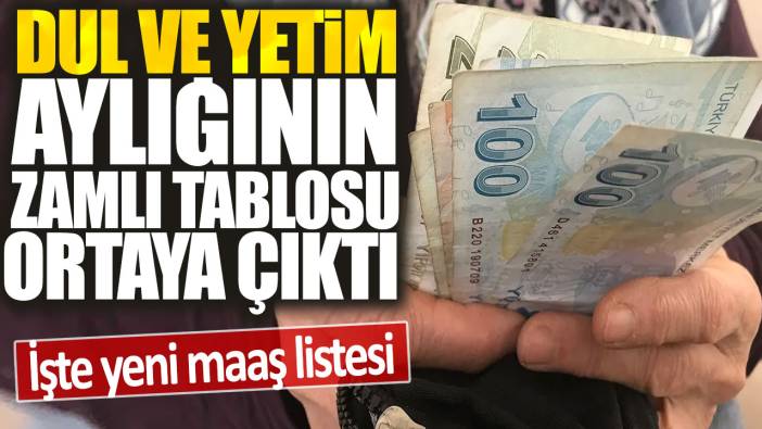 Dul ve yetim aylığının zamlı tablosu ortaya çıktı: İşte yeni maaş listesi