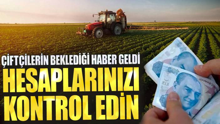 Çiftçilerin beklediği haber geldi: Hesaplarınızı kontrol edin