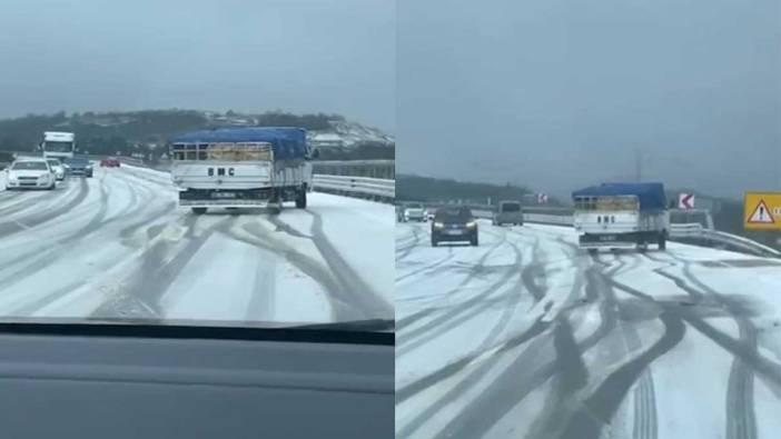 Bursa’da yollar buz tuttu, araçlar yolda kaldı