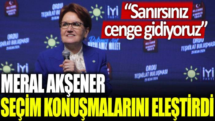 Meral Akşener seçim konuşmalarını eleştirdi: Sanırsınız cenge gidiyoruz!